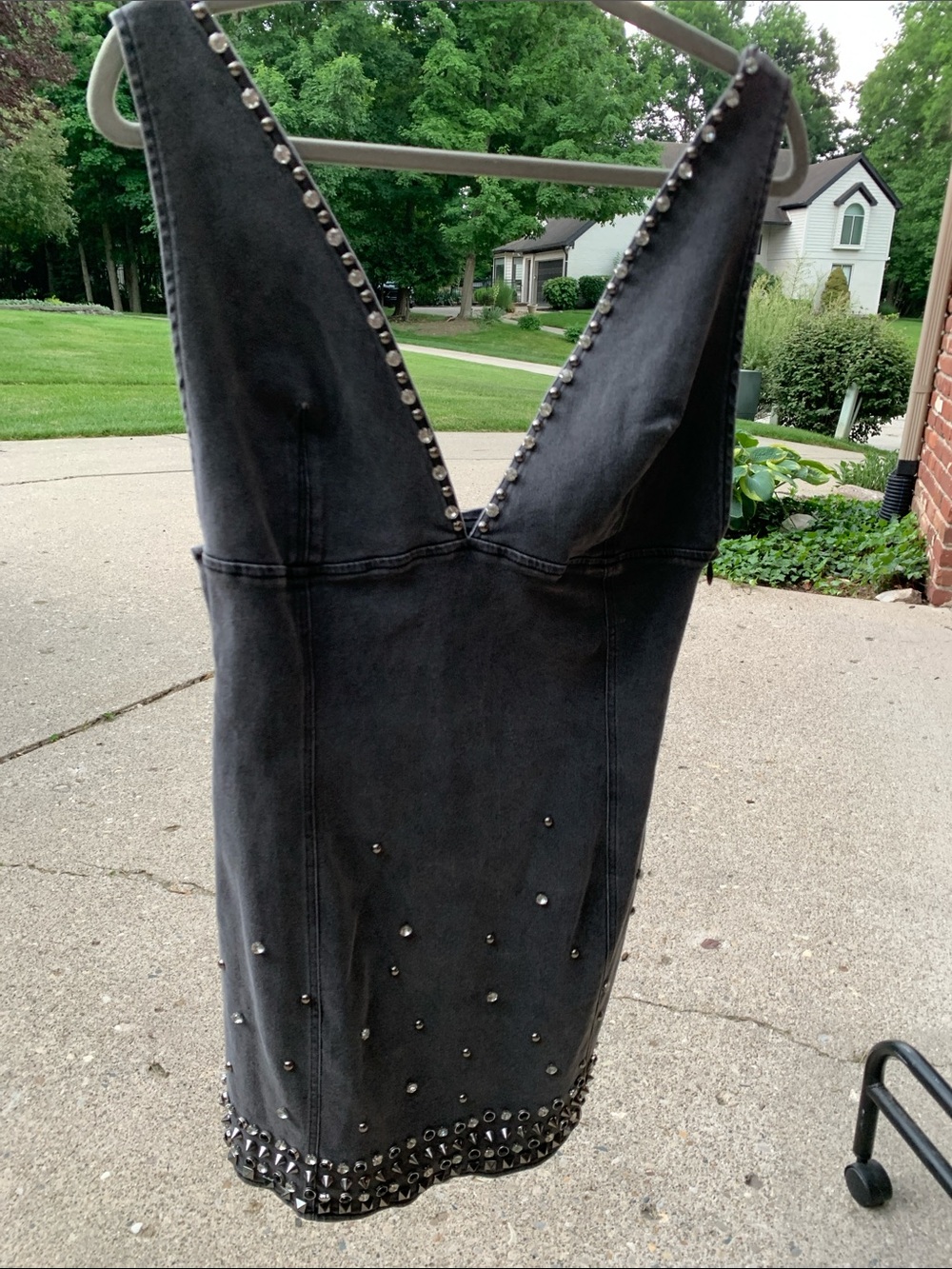 Nasty Gal Black Studded Mini Dress NWT